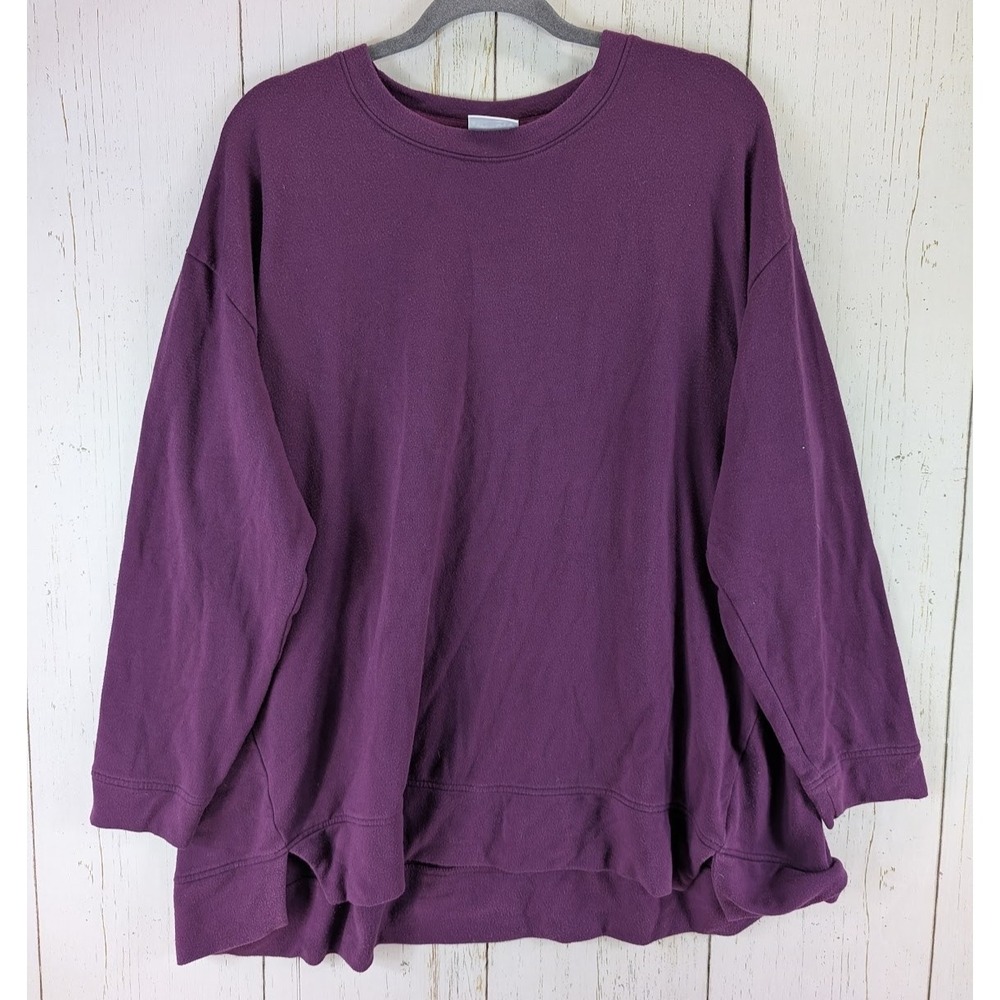 Ava Viv Plus Size 2X Womens Purple Long Sleeve Sweater Cozy Top
